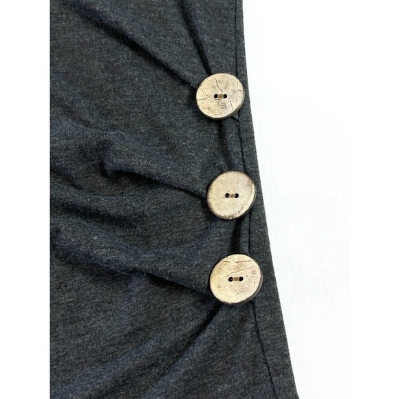Shibever‎ Women Long Sleeve W/ Accent Buttons One Side, Small, Gray Soft LRC6-1 - Picture 6 of 7